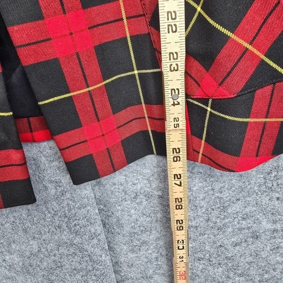 Topshop Red Tartan Plaid Leopard Print Blazer Mixed Pattern Jacket Woman Size 0 - Picture 9 of 12